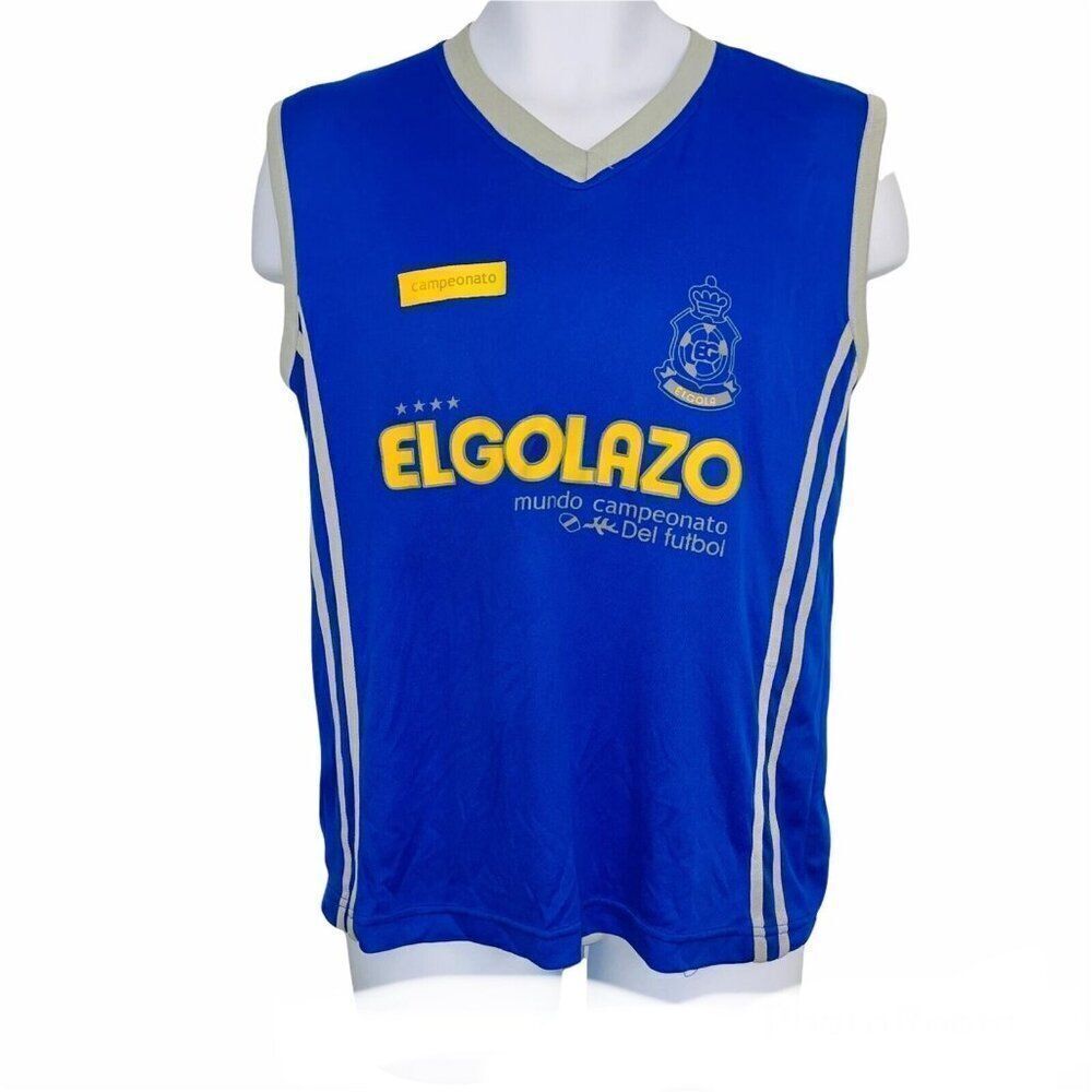 Elgolazo Mundo Campeonato Soccer Championship Jersey Shirt Mens L Blue